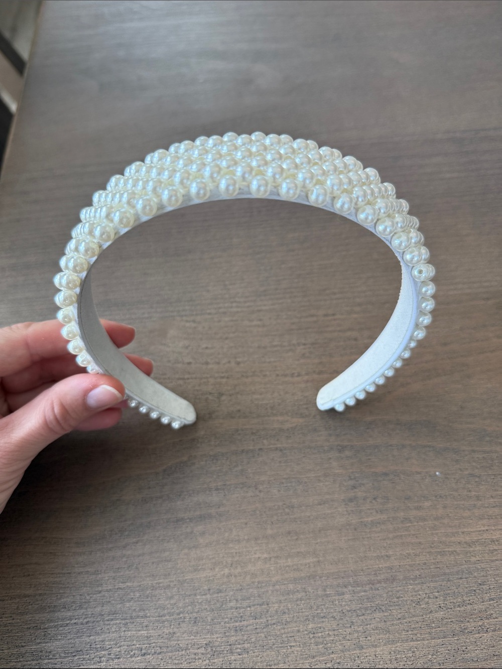 Pearl Beaded Headband - White